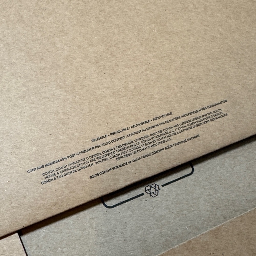 Authentic Coach Brown Gift Box with Sticker, Card, and Tissue Paper. New. - Picture 13 of 14